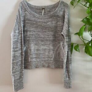 Free People Scoop Neck Gray Women's Sweater Size M